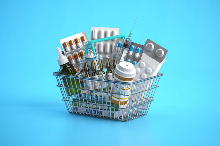 Basket of medicines and pharmacy contraceptive pill appointment whitwell healthcare products